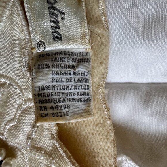 Marisa Christina Sweater Medium Cream Angora Lambswool Beaded Pearls & Sequins - Picture 3 of 11
